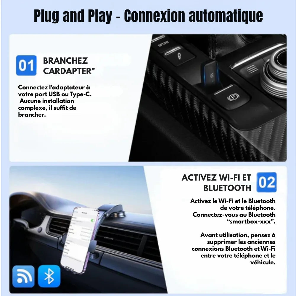 Cardapter™ | Android Auto & CarPlay sans fil, sans effort