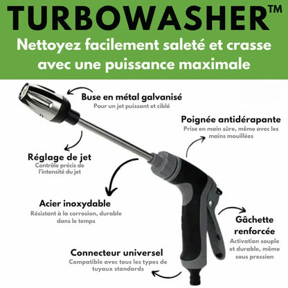 Turbowasher™ | Votre tuyau devient un karcher, la saleté n’y résiste pas