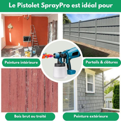 SprayPro™ | Pistolet à peinture sans fil, finition professionnelle
