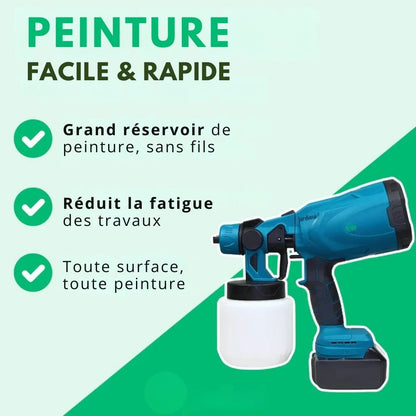 SprayPro™ | Pistolet à peinture sans fil, finition professionnelle