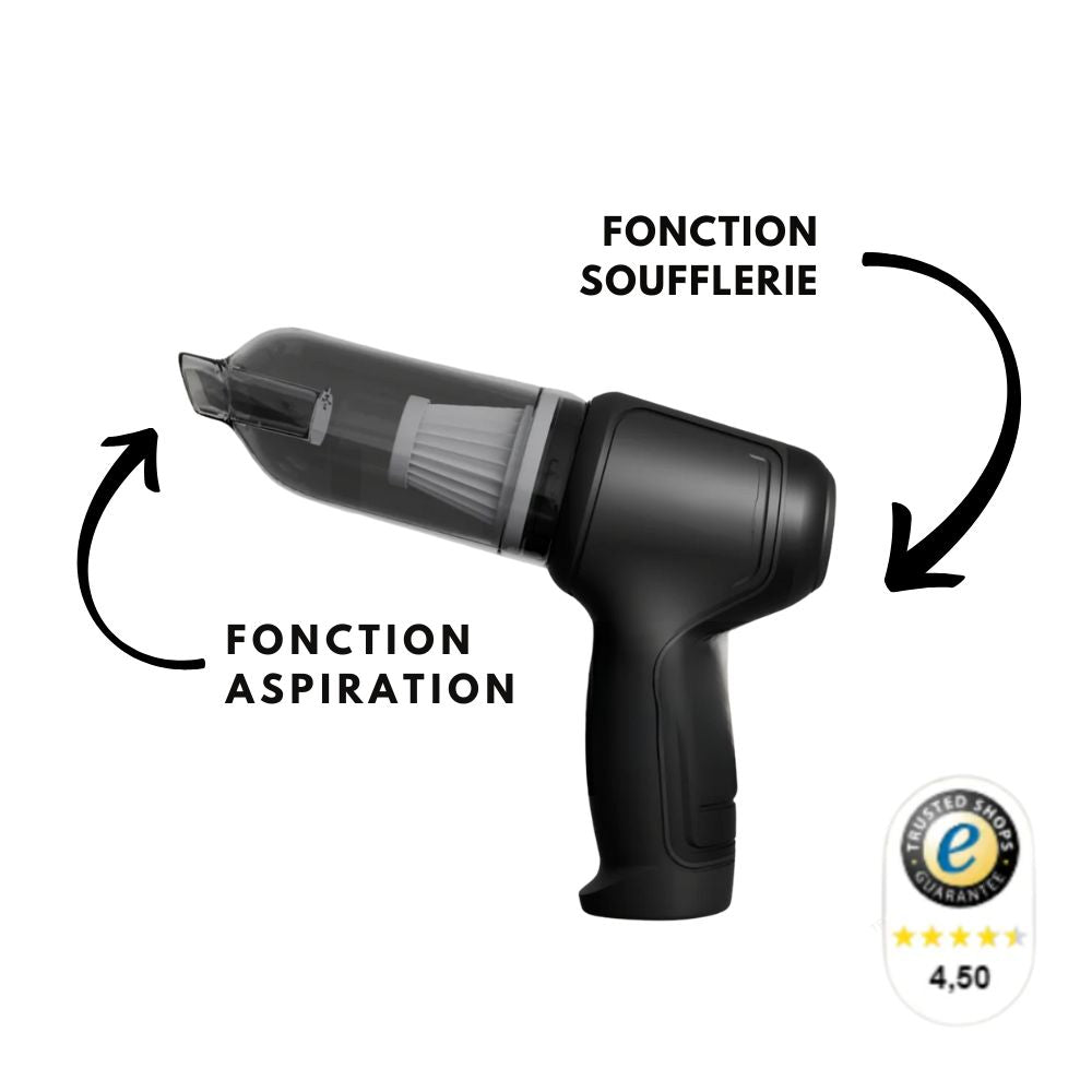 Turbotastic Pro ™ | Triple fonction : aspire, souffle et compresse en un seul geste